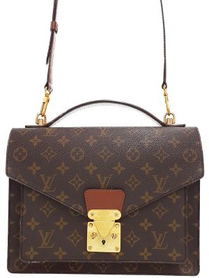 1223334320012 Louis Vuitton Monogram Mini Trapeze PM M40061 Dune Leather