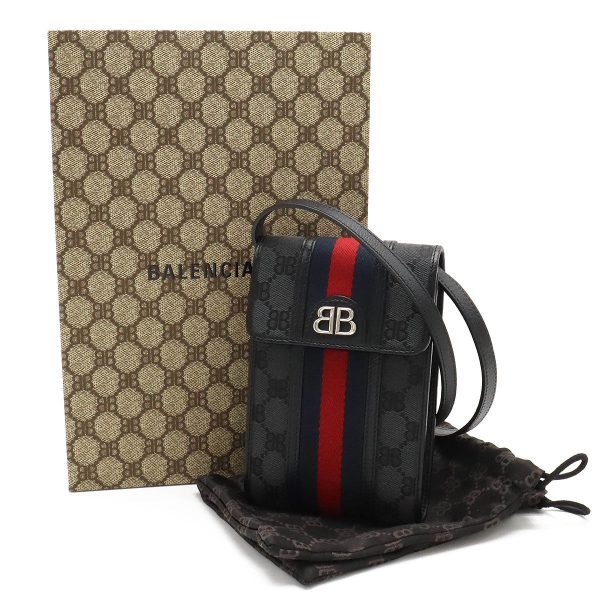 12310296 8 GUCCI Balenciaga Collaboration The Hacker Project Phone Bag Shoulder Bag Black