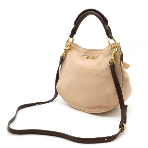 12320377 2 Miu Miu Handbag 2WAY Shoulder Bag Shoulder Pink Beige Brown