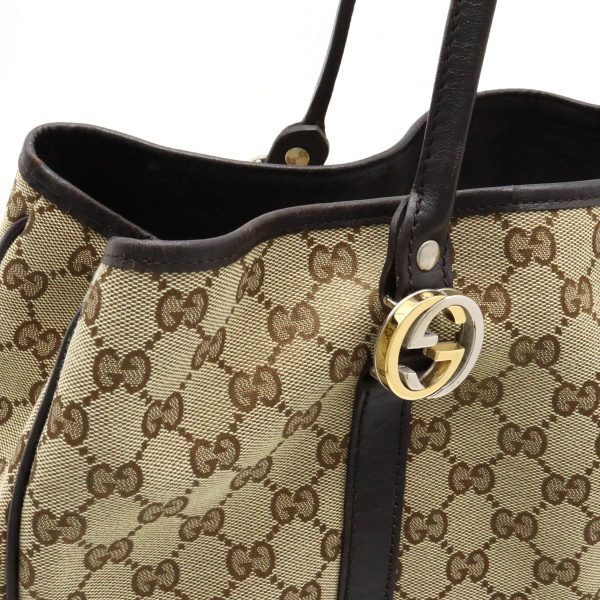 12330888 6 GUCCI GG Twins GG Tote Bag Shoulder Bag Khaki Beige Brown