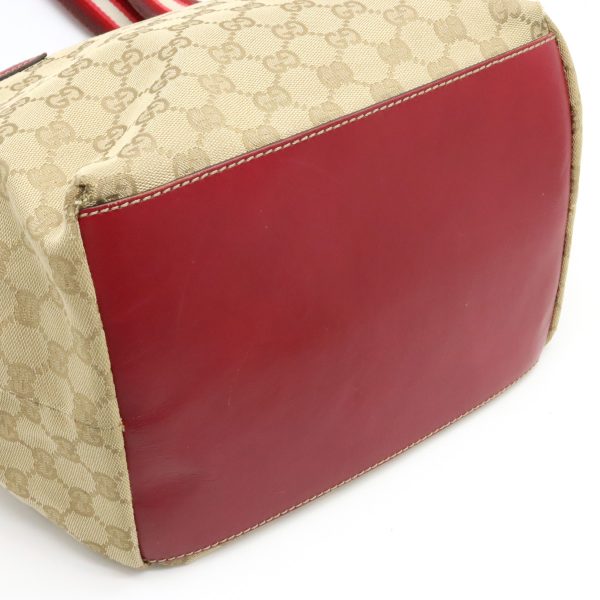 12340476 3 GUCCI GG tote bag shoulder bag beige red