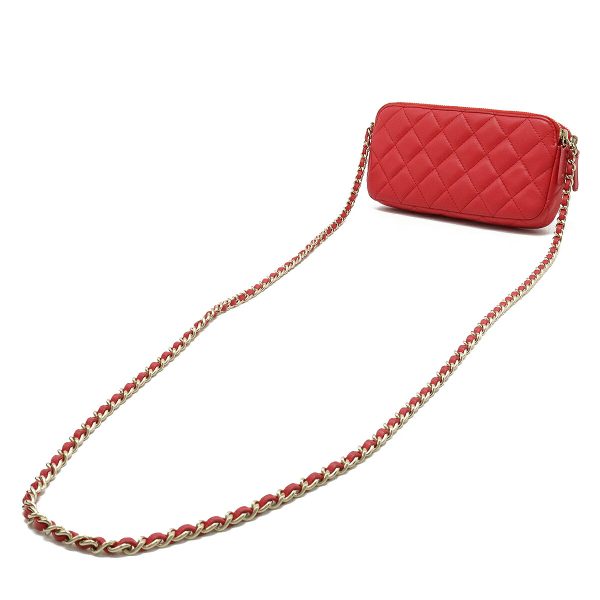 12360680 2 CHANEL Matelasse zip chain wallet shoulder bag pink