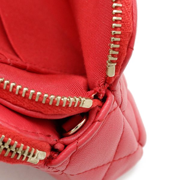 12360680 6 CHANEL Matelasse zip chain wallet shoulder bag pink