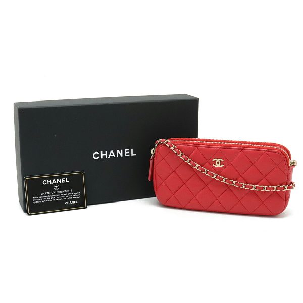 12360680 8 CHANEL Matelasse zip chain wallet shoulder bag pink