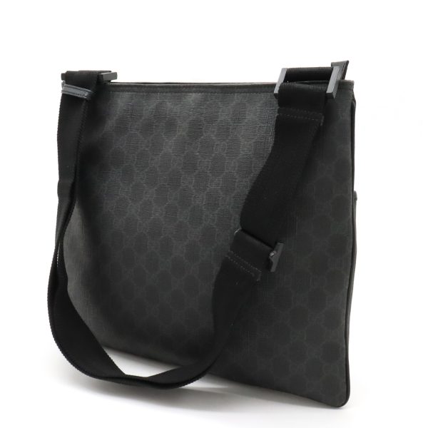 12370452 2 GUCCI GG Supreme Crossbody Shoulder Bag Black