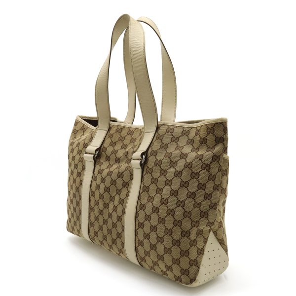 12370612 2 GUCCI GG Tote Bag Shoulder Bag Khaki Beige