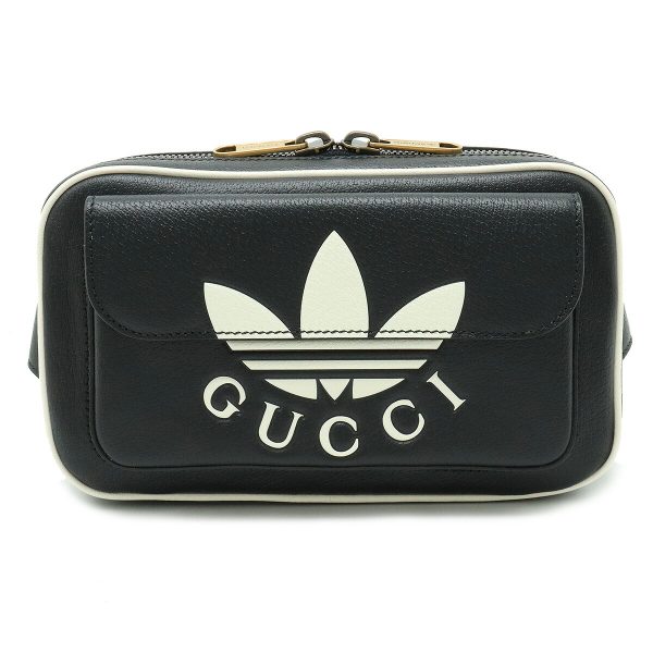 12380205 1 GUCCI ADIDAS Collaboration Trefoil Body Belt Bag Black