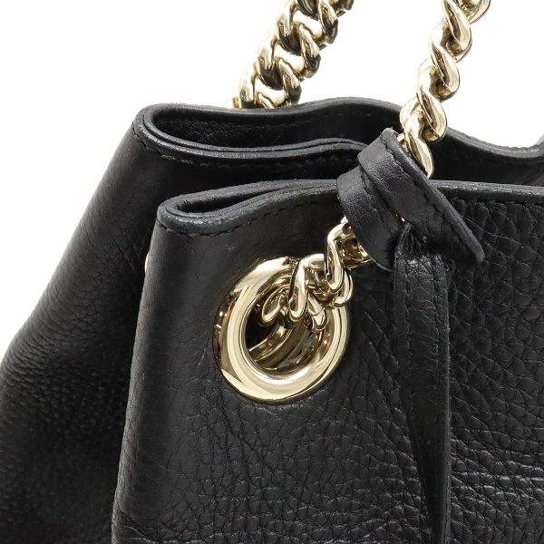 12390683 7 GUCCI Soho Interlocking GG Chain Shoulder Bag Black