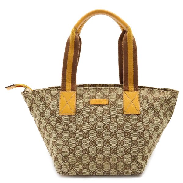 12390697 1 GUCCI GG Sherry line tote bag handbag khaki beige yellow brown