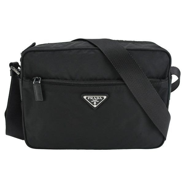 1240001025058 1 PRADA shoulder bag nylon black triangle