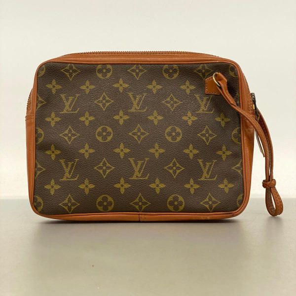 1240001031645 12 Louis Vuitton Saxophone Monogram Clutch Bag Brown