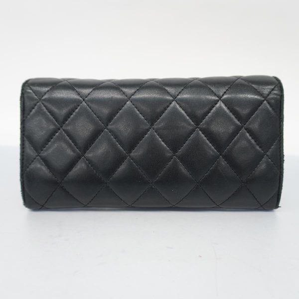 1240001039258 14 2 Chanel long wallet Matelasse Lambskin Black