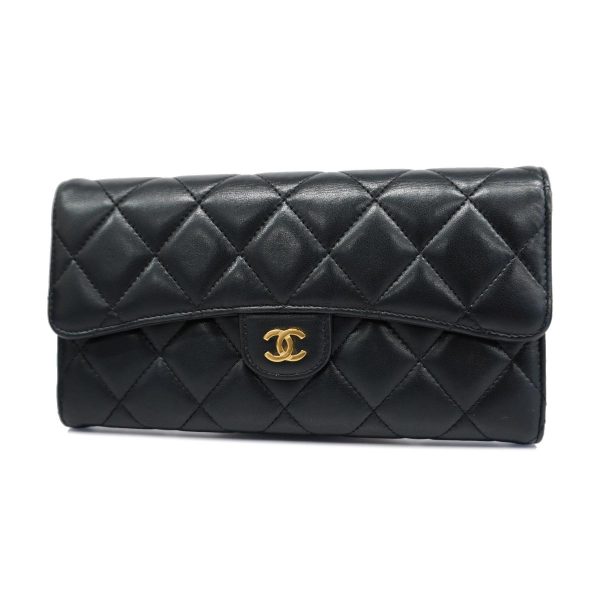 1240001040293 1 Chanel long wallet matelassé lambskin black