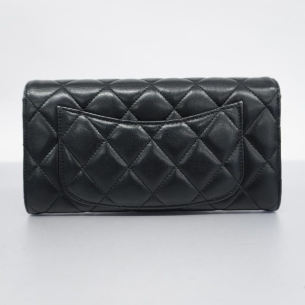 1240001040293 12 Chanel long wallet matelassé lambskin black