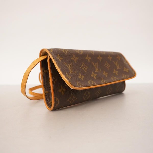 1240001042846 2 1 Louis Vuitton Pochette Twin Gm Monogram Shoulder Bag Brown