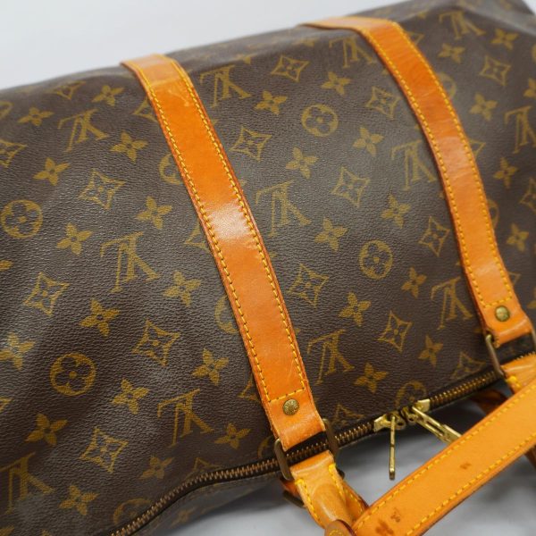 1240001048877 16 1 Louis Vuitton Keepall Bandouliere 50 Monogram Bag Brown