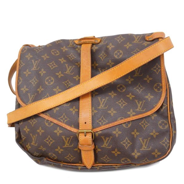 1240001049002 1 Louis Vuitton Saumur 35 Monogram Shoulder Bag Brown