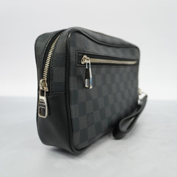 1240001049036 2 Louis Vuitton Pochette Kasai Damier Graphite Clutch Bag Black