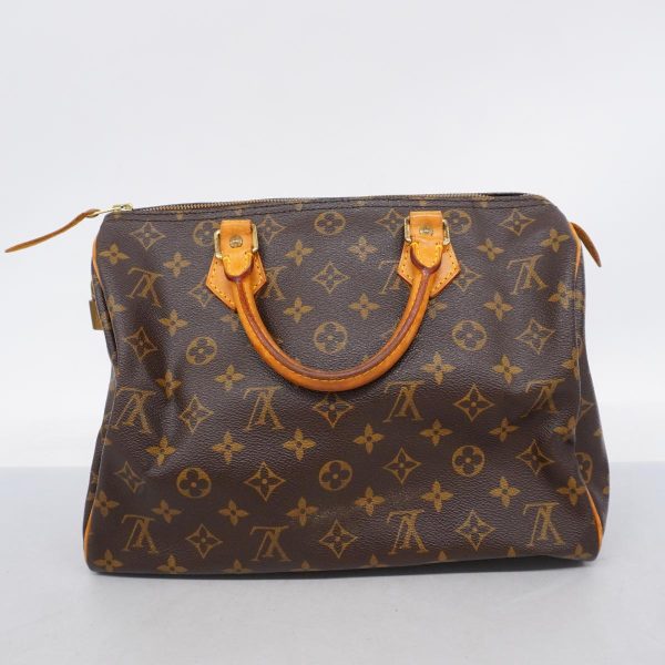 1240001049080 14 Louis Vuitton Speedy 30 Monogram Handbag Brown