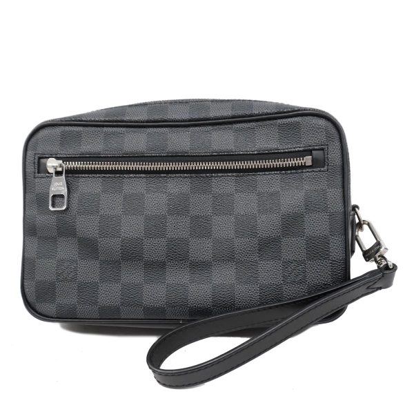 1240001049095 1 Louis Vuitton Pochette Kasai Damier Graphite Clutch Bag Black