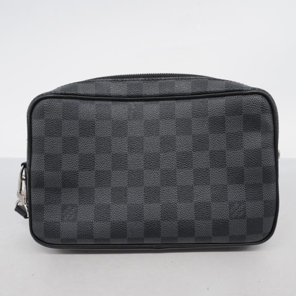 1240001049095 12 Louis Vuitton Pochette Kasai Damier Graphite Clutch Bag Black