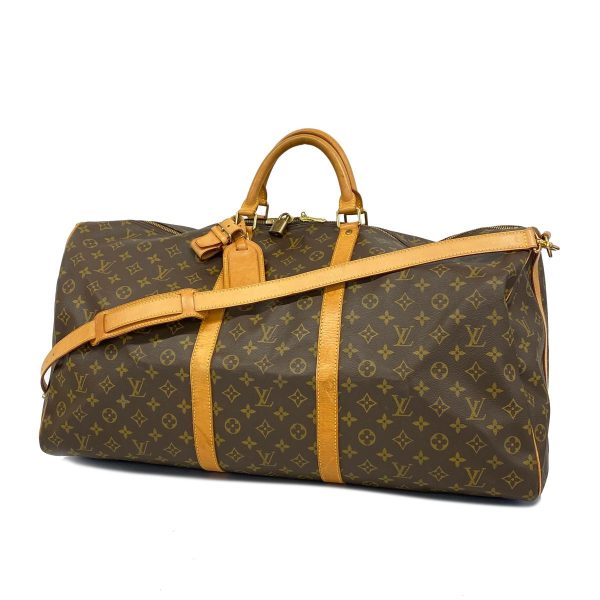 1240001049214 1 Louis Vuitton Keepall Bandouliere 60 Monogram Bag Brown