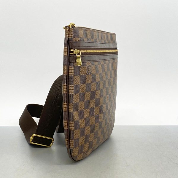 1240001049281 2 Louis Vuitton Pochette Bossfort Damier Shoulder Bag Ebene