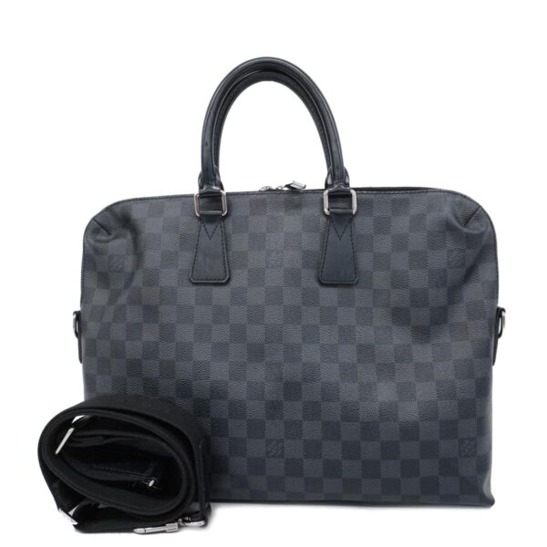 1240001049309 1 Louis Vuitton Damier Graphite Porte de 2way Bag Black