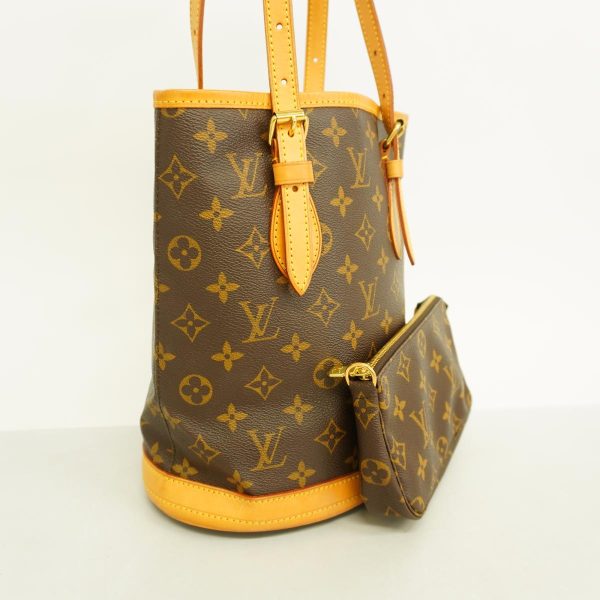 1240001049343 2 Louis Vuitton Bucket Pm Monogram Tote Bag Brown