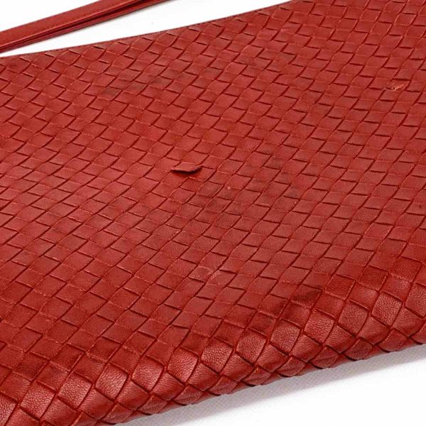 1240001049447 7 BOTTEGA VENETA Clutch Bag Red Intrecciato Shoulder Bag