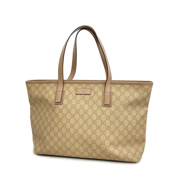 1240001049578 1 Gucci Gg Supreme Tote Bag Pink Beige Champagne