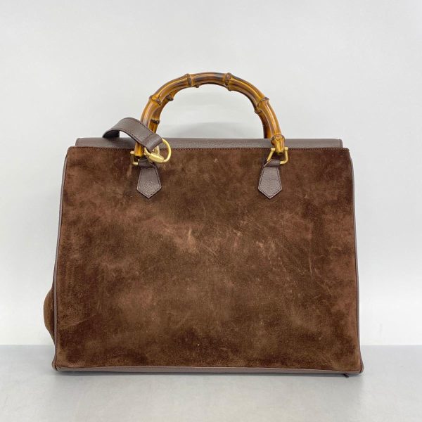 1240001049628 17 1 Gucci Bamboo Suede Two Way Bag Brown