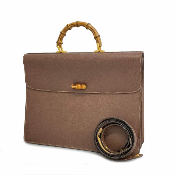 1240001049635 1 Gucci Bamboo Briefcase Brown