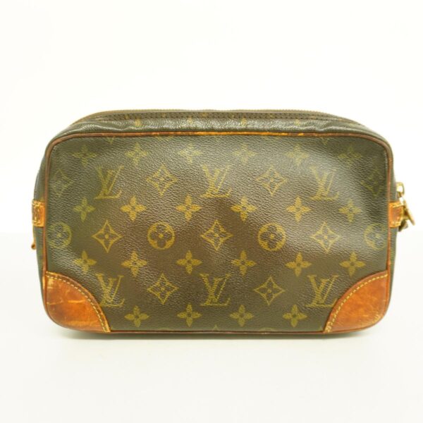 1240001049702 17 Louis Vuitton Monogram Marly Dragonne GM Clutch Bag Brown