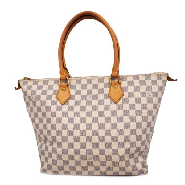 1240001050003 1 Louis Vuitton Damier Azur Saleya MM Handbag White