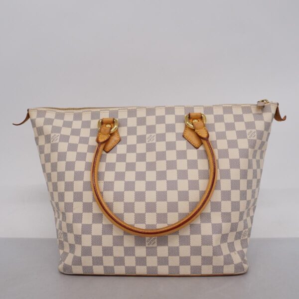 1240001050003 17 Louis Vuitton Damier Azur Saleya MM Handbag White