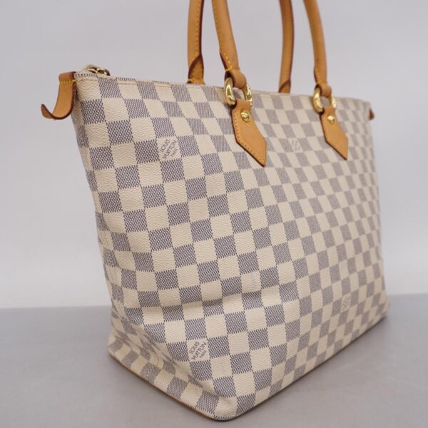 1240001050003 2 Louis Vuitton Damier Azur Saleya MM Handbag White