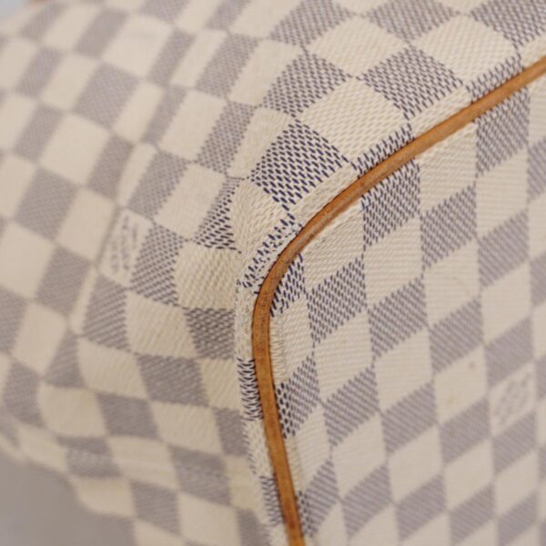 1240001050003 6 Louis Vuitton Damier Azur Saleya MM Handbag White