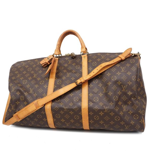 1240001050090 1 Louis Vuitton Keepall Bandouliere 60 Monogram Bag Brown