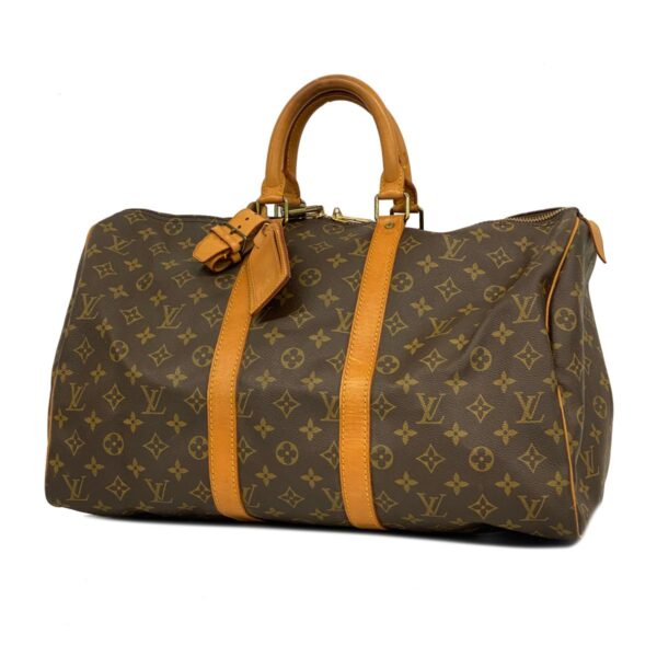 1240001050146 1 Louis Vuitton Monogram Keepall 45 Bag Brown