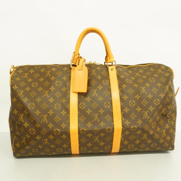 1240001050224 13 Louis Vuitton Keepall Bandouliere 55 Monogram Bag Brown