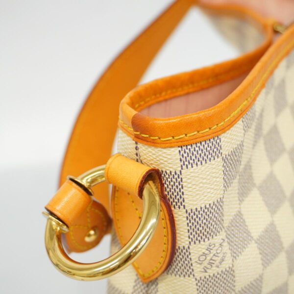 1240001050254 11 Louis Vuitton Damier Azur Delightful PM Shoulder Bag White