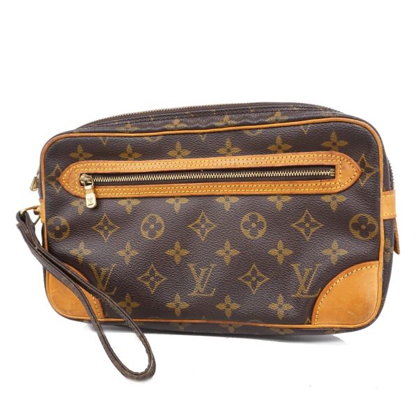 1240001050304 1 Louis Vuitton Marly Dragonne Gm Monogram Clutch Bag Brown