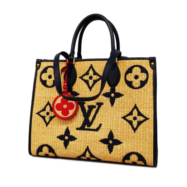 1240001050348 1 Louis Vuitton Monogram Raffia On the Go MM 2way Bag Blue