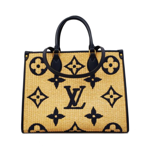 1240001050348 12 Louis Vuitton Monogram Raffia On the Go MM 2way Bag Blue