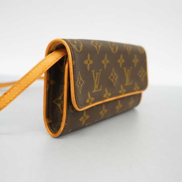 1240001050455 2 Louis Vuitton Monogram Pochette Twin PM Shoulder Bag Brown