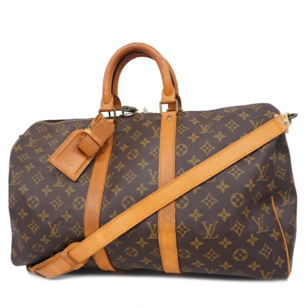 1240001050506 1 Louis Vuitton Monogram Keepall Bandouliere 45 Bag Brown