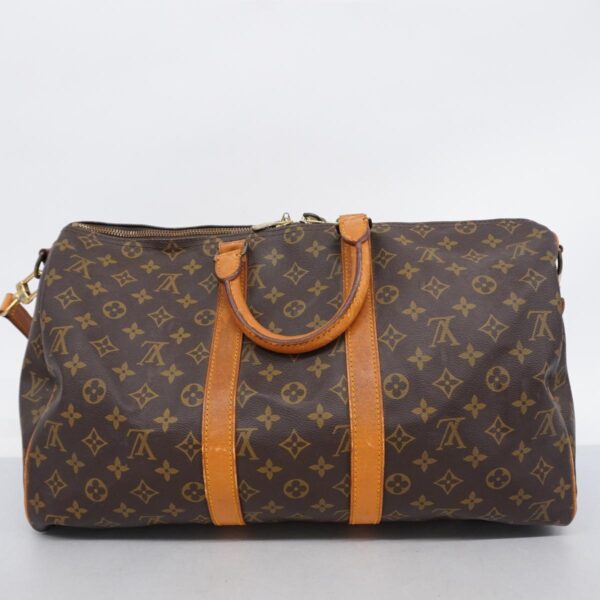 1240001050506 18 Louis Vuitton Monogram Keepall Bandouliere 45 Bag Brown