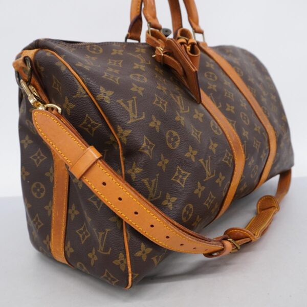 1240001050506 2 Louis Vuitton Monogram Keepall Bandouliere 45 Bag Brown