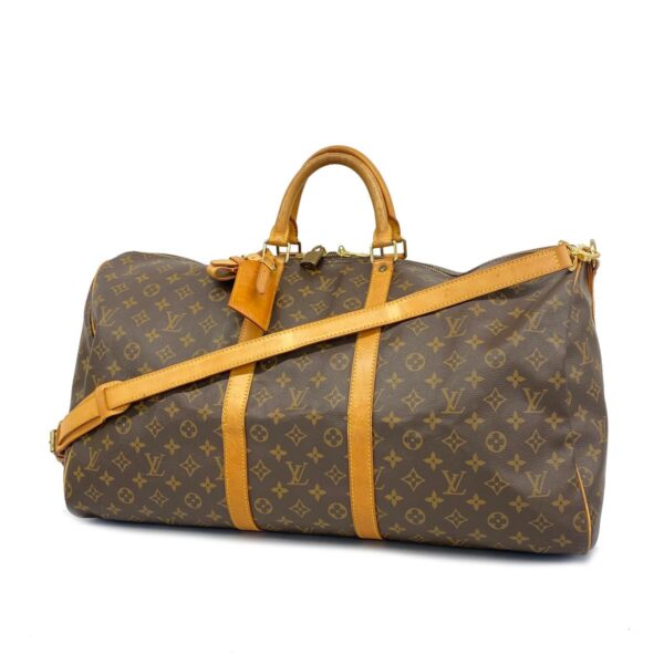 1240001050611 1 1 Louis Vuitton Monogram Keepall Bandouliere 55 Bag Brown